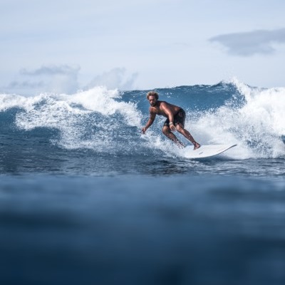 surfer at end of wave