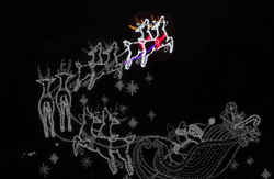 santa's sleigh lighting up